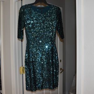Sparkly Sequin Turquoise BCBG Formal Dress